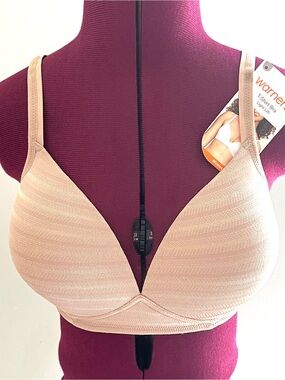 NWT Warner's Wireless T-Shirt Bra Nude Beige Comfort 36B